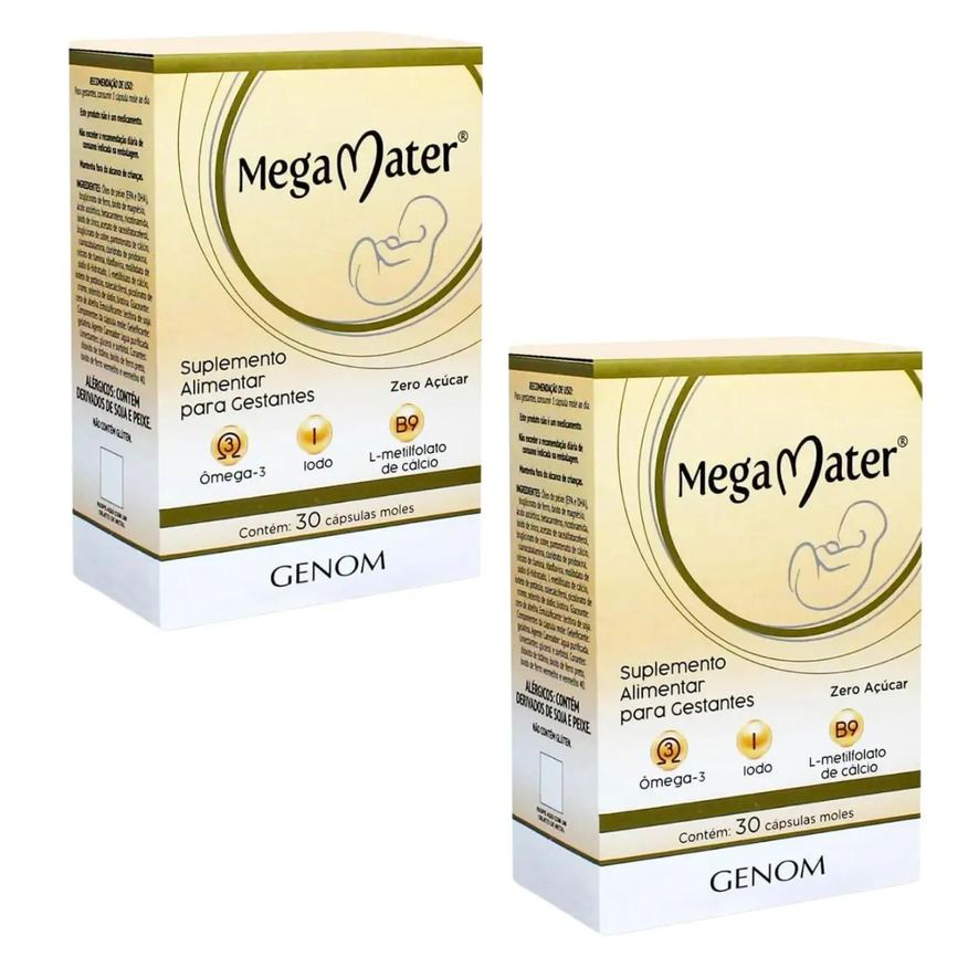 Genom Megamater Kit C/2 Caixas Vitamina Gestante C/30 Cápsulas