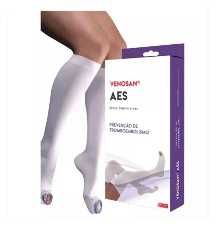 Venosan Meia de Compressão Pós Cirúrgica Antitrombo Antiembolia Aes 18mmhg Panturrilha Ad Branca - G