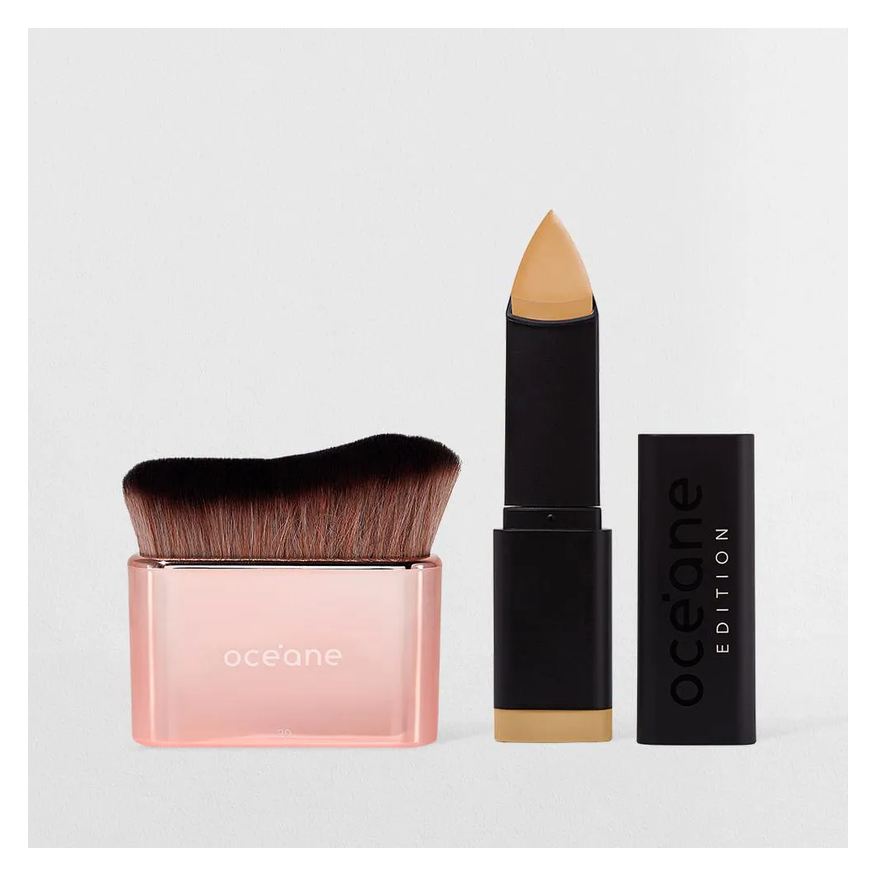 Océane Kit Base em Bastão Desert + Pincel de Maquiagem Multifuncional (2 Produtos)
