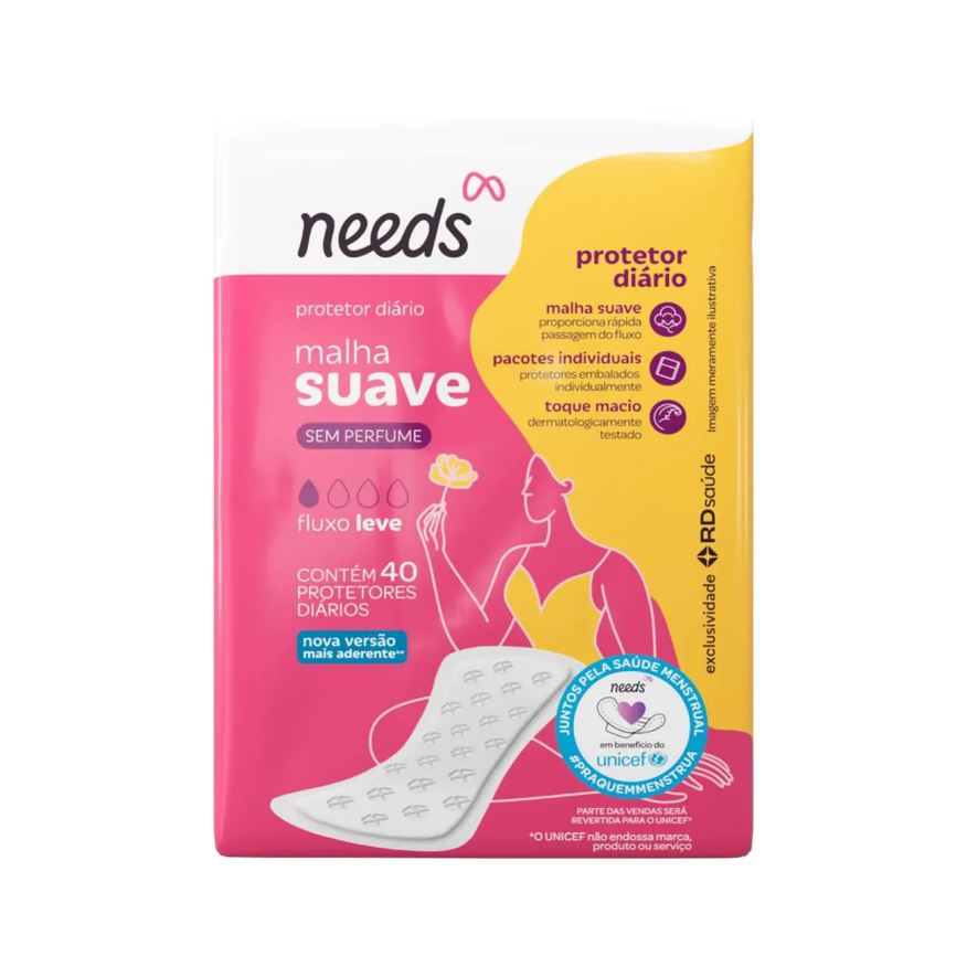 Needs Protetor Diário Malha Suave 40 Unidades