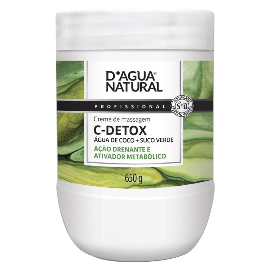 D'Agua Natural Creme de Massagem C - Detox Desintoxicante 650g Dagua Natural