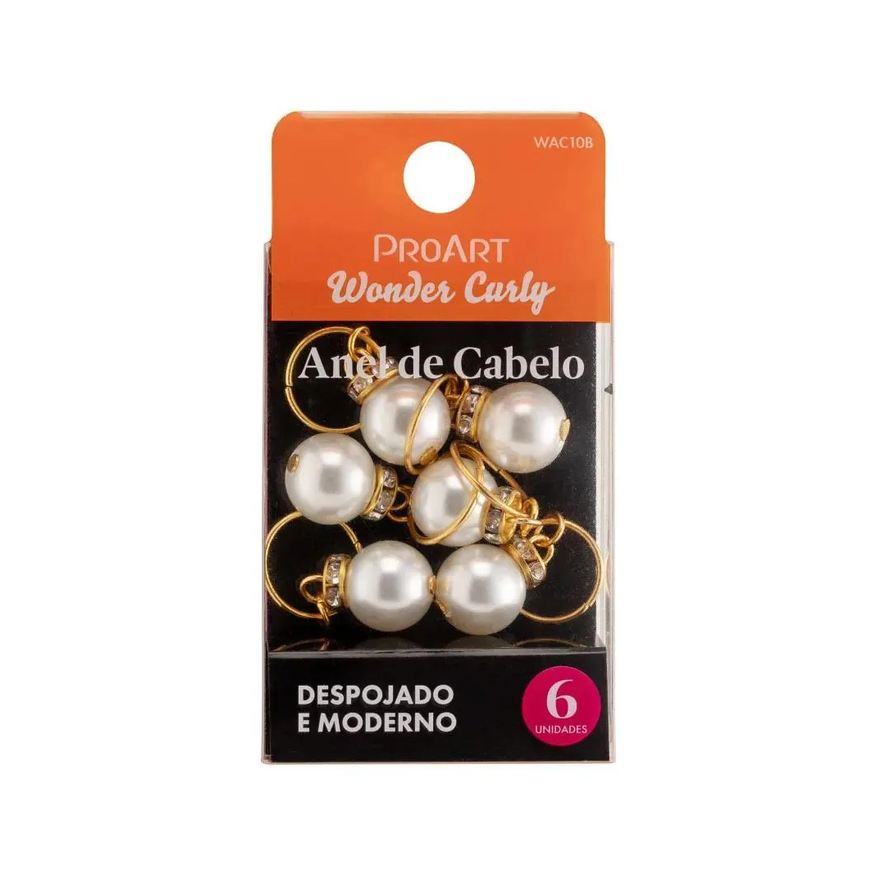 Proart Anel de Cabelo Penteados Perolas 6 unidades