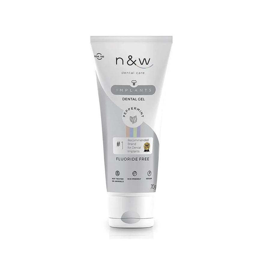 New Dental Gel Dental N&w Dental Care Implants Peppermint Vegano 70g