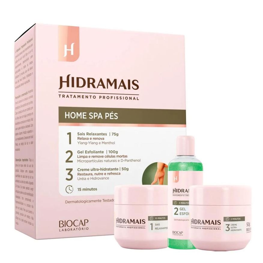 Hidramais Home Spa Pés Sais Relaxante Gel Esfoliante Creme