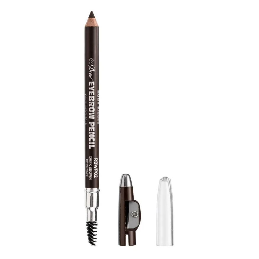 Kiss Lapis Sobrancelha 2 em 1 Go Brow Dark Brown Ruby Kisses