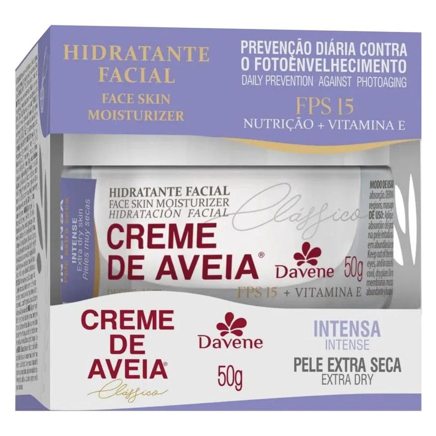 Davene Hidratante Facial Creme de Aveia Intensa 50g