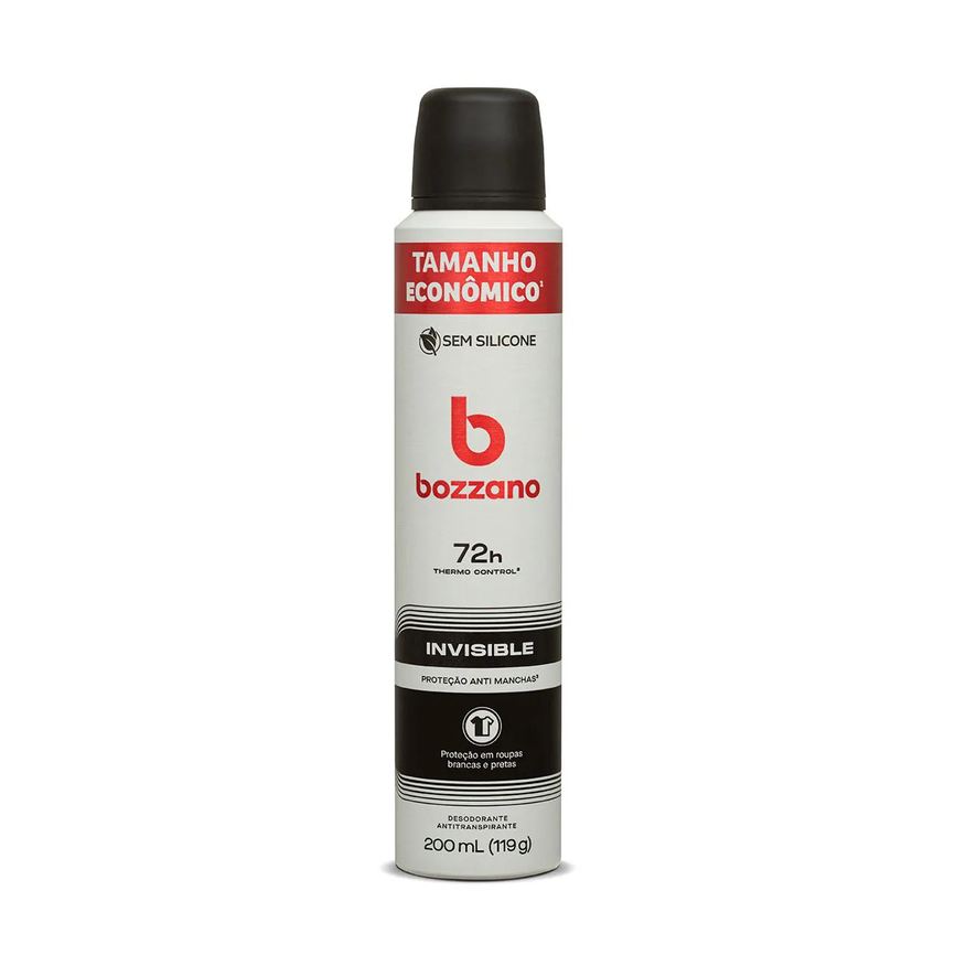 Bozzano Desodorante Antitranspirante Aerosol Invisible Masculino 72h 200ml