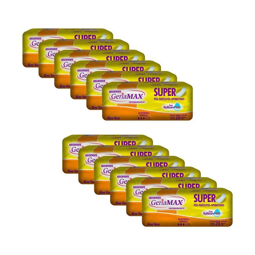 Geriamax Kit com 12 Absorventes Geriátricos com 20un Cada