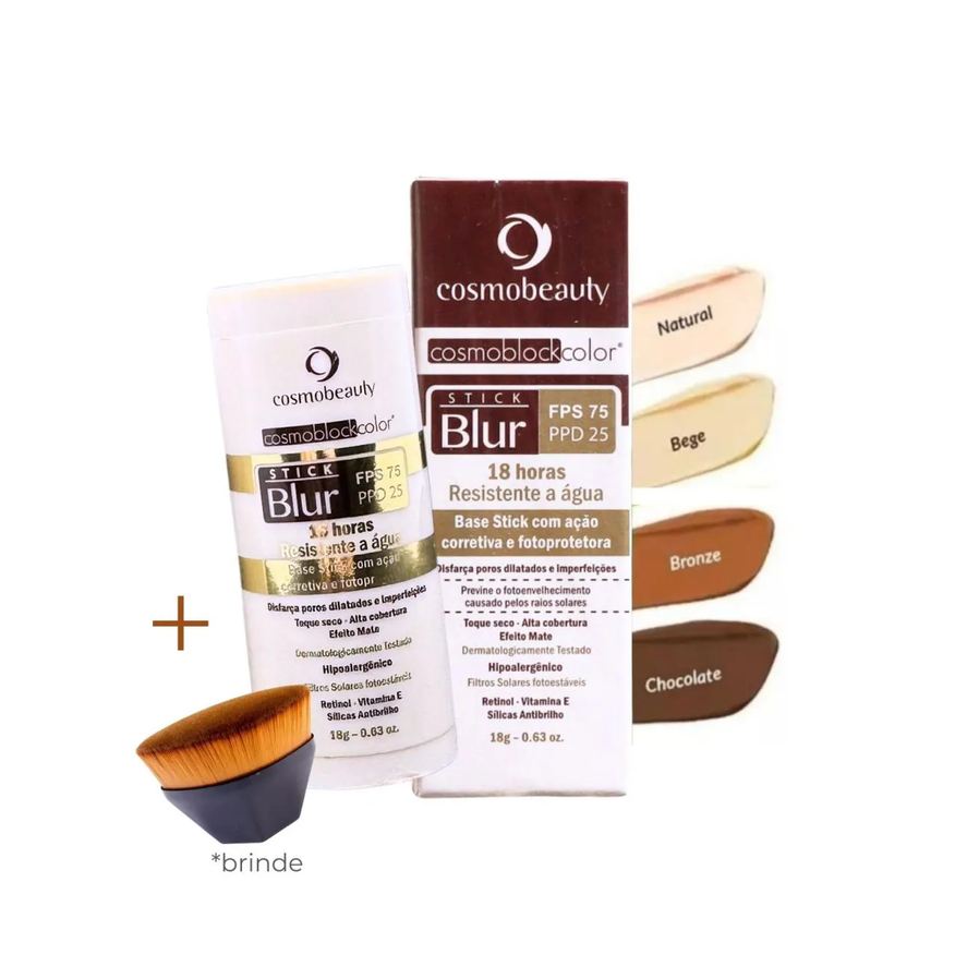 Cosmobeauty Stick Blur Bastão Bege Fps 75 + Pincel