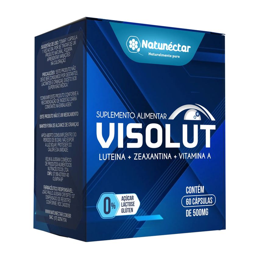 Natunéctar Visolut - Luteína E Zeaxantina + Vitamina A - 60 Cápsulas - Natunectar