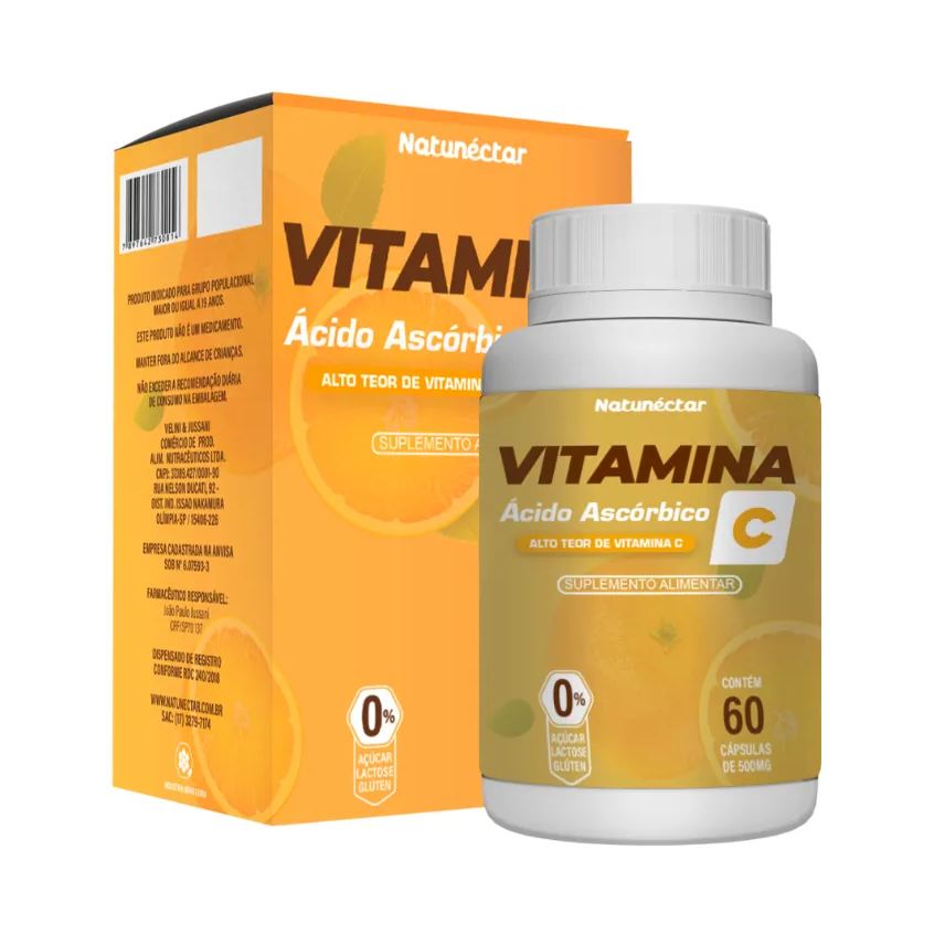Natunéctar Vitamina C. Ácido Ascórbico 500mg 60 Cápsulas