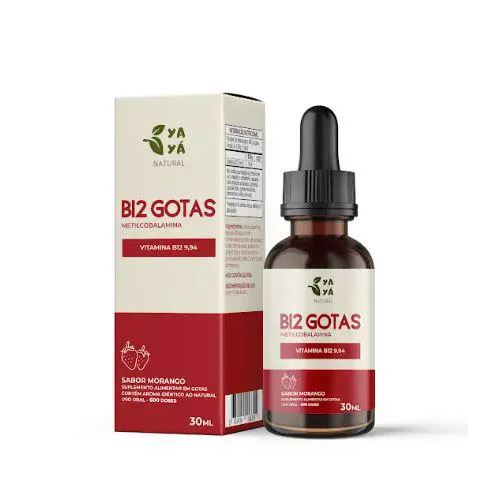 Yayá Natural B12 Metilcobalamina Líquida 30ml, (morango)