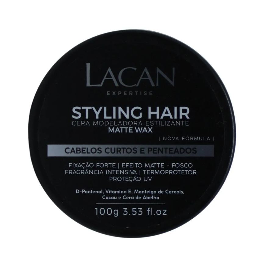 Lacan Cera Modeladora Styling Hair Matte Wax 100g Fixação Forte