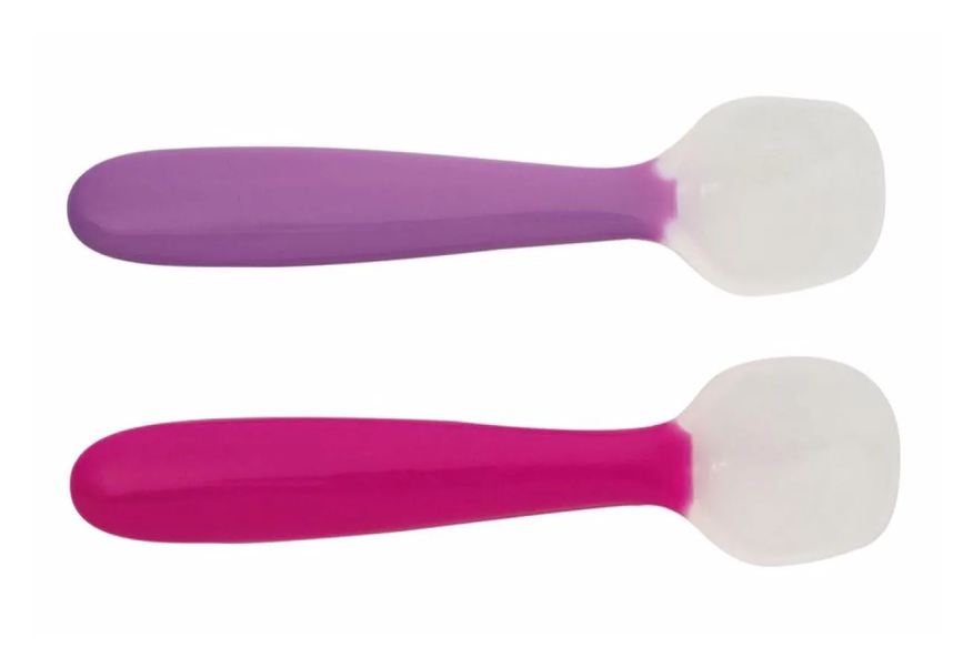 Kababy 2 Colheres Silicone Flexíveis Rosa