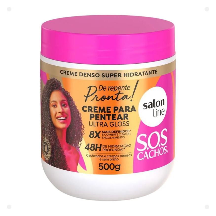 Salon Line Creme para Pentear Ultra Gloss Sos Cachos de Repente Pronta! 500g