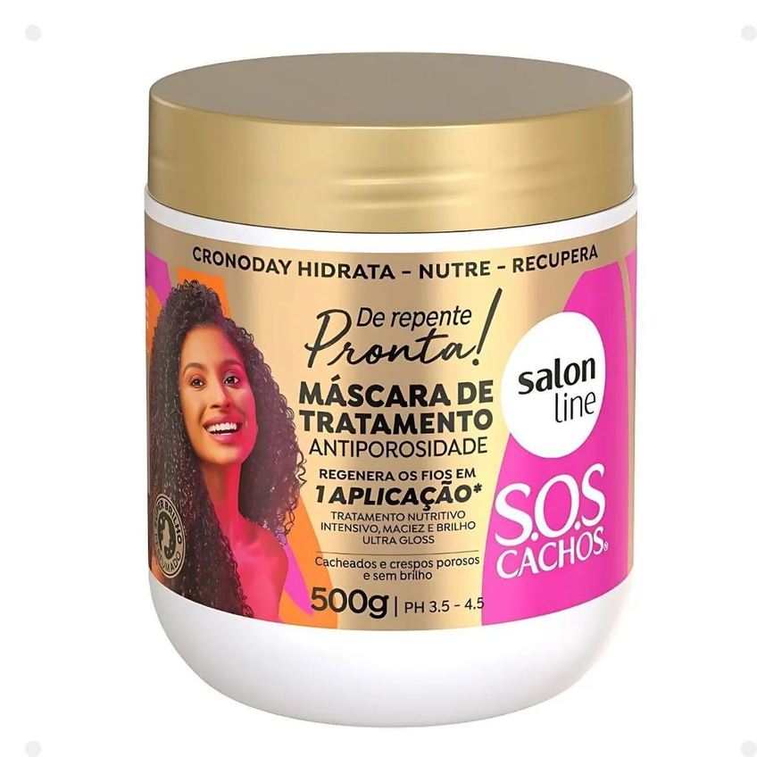 Salon Line Máscara de Tratamento Antiporosidade Sos Cachos de Repente Pronta! 500g