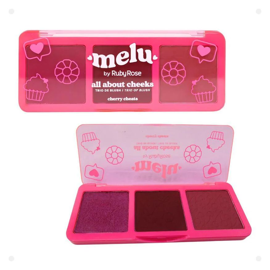 Ruby Rose Trio de Blush Melu By All About Cheeks Cherry Cheats Rr-1000-1