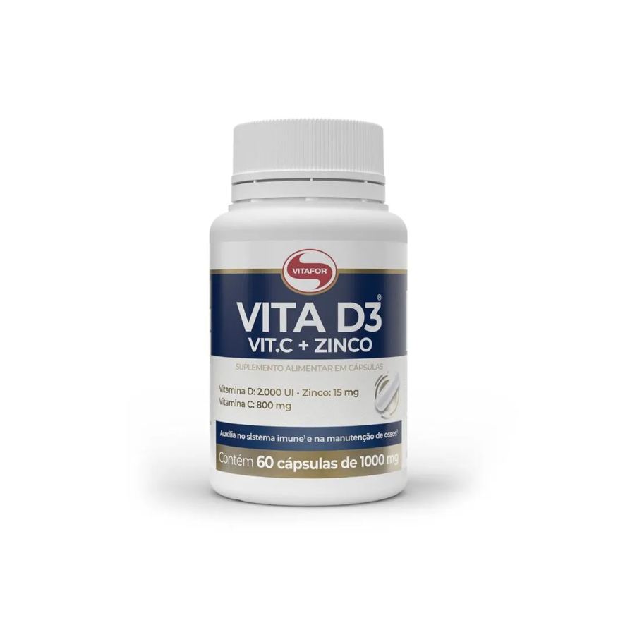 Vitafor Vitamina D3 com Vit. C e Zinco 60 Cápsulas.