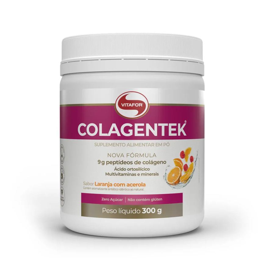 Vitafor Colagentek Colágeno 300g Laranja com Acerola Vitafo