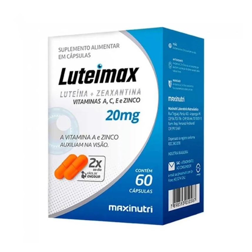 Maxinutri Luteimax - Luteína + Zeaxantina 20mg (60 Cápsulas)