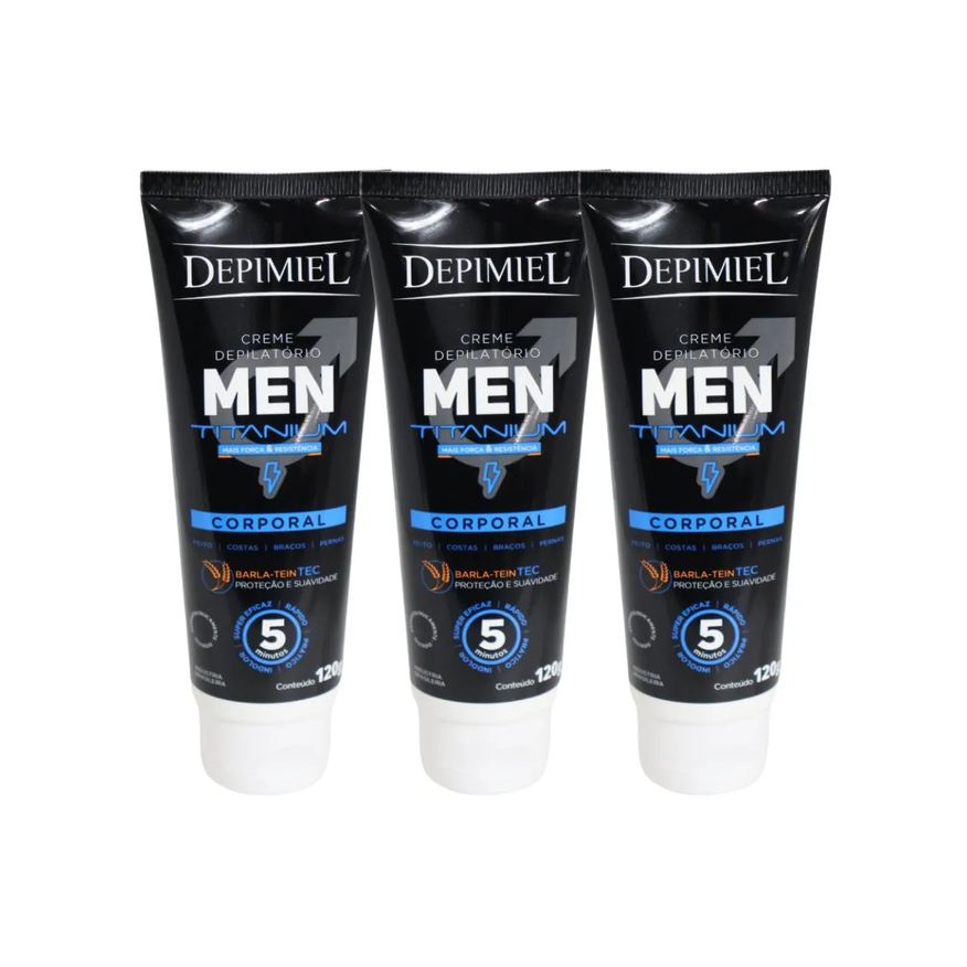 Kit 3 Creme Depilatória Men Corporal Masculino Depimiel