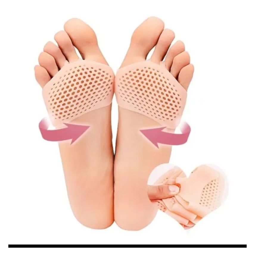 Par Kit Meia Palmilha Ortopédica Protetor para Os Pés Almofada Silicone Gel Tiptoe