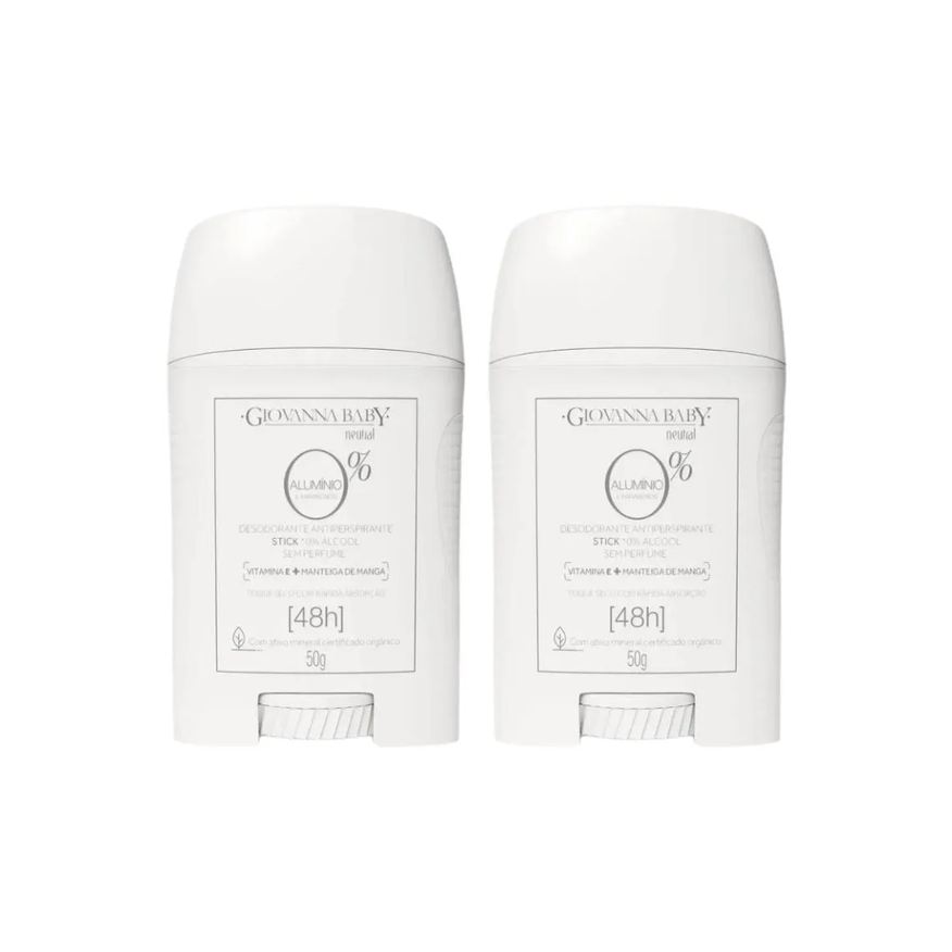 Giovanna Baby Desodorante Stick 50g 0% Aluminio Neutral - 2un