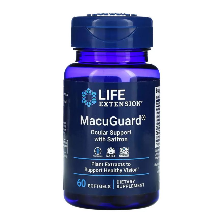 Life Extension Macuguard Suporte Ocular com Açafrão 60 cápsulas Softgels