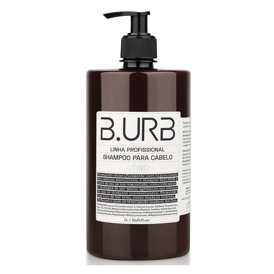 B.urb Shampoo Westwood 1 Litro Profissional Bancada Barbearia Barba Urbana