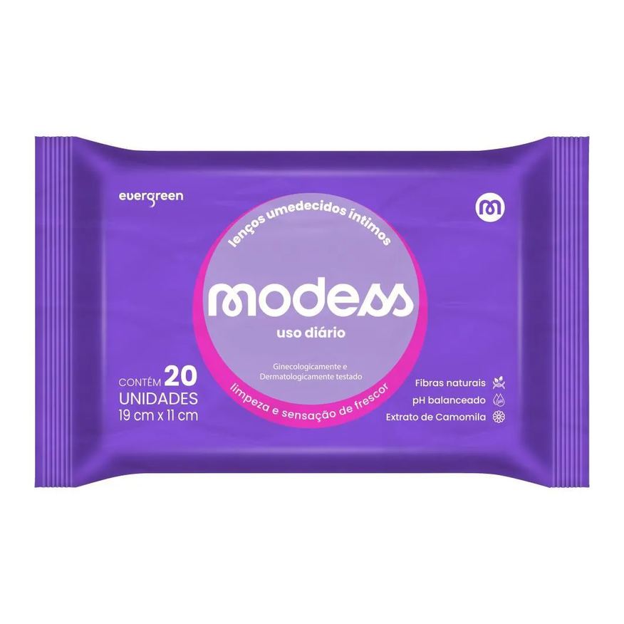 Modess Lenços Umedecidos Íntimos 20un