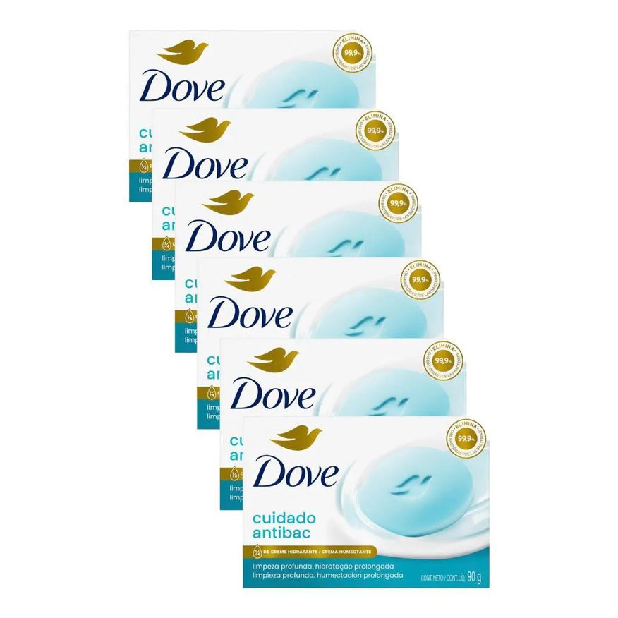 Dove Kit 6 Sabonete em Barra Cuidado Antibac 90g