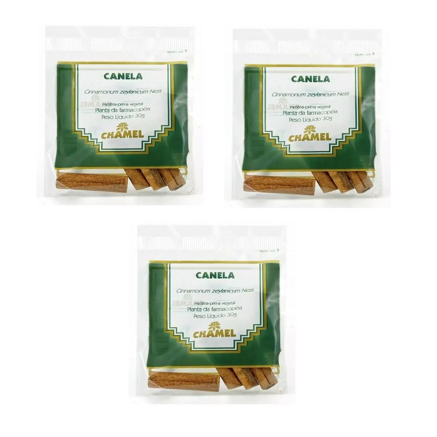 Chamel Kit 03 Pacote Canela Rama para Infusão de Chá 30g