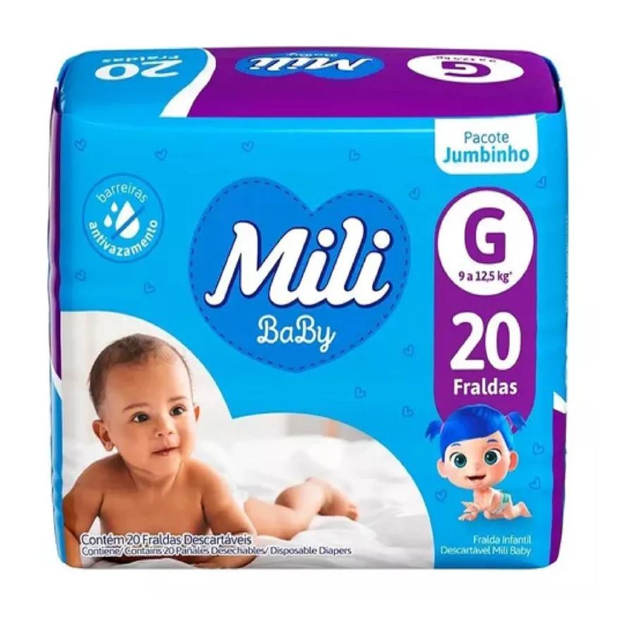 Mili Fralda Descartável Jumbinho G 20 unidades - Mili