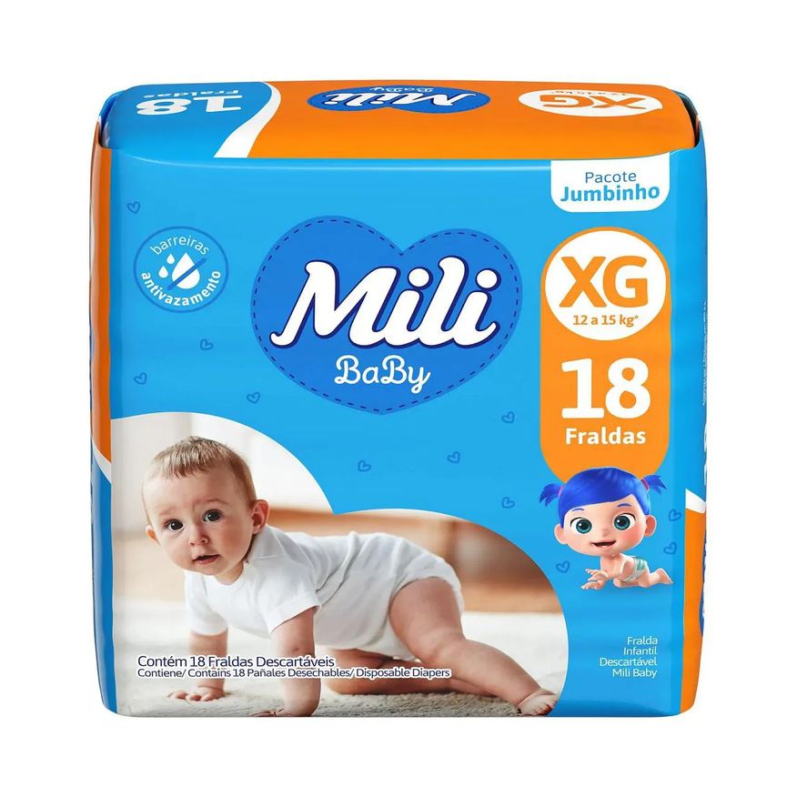 Mili Fralda Descartável Jumbinho Xg 18 unidades - Mili