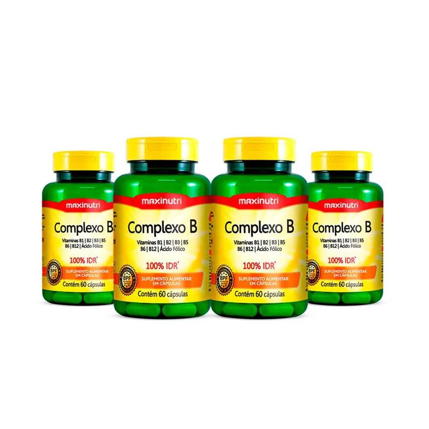 Maxinutri Kit 4 Suplemento Polivitamínico Complexo B 60 cápsulas