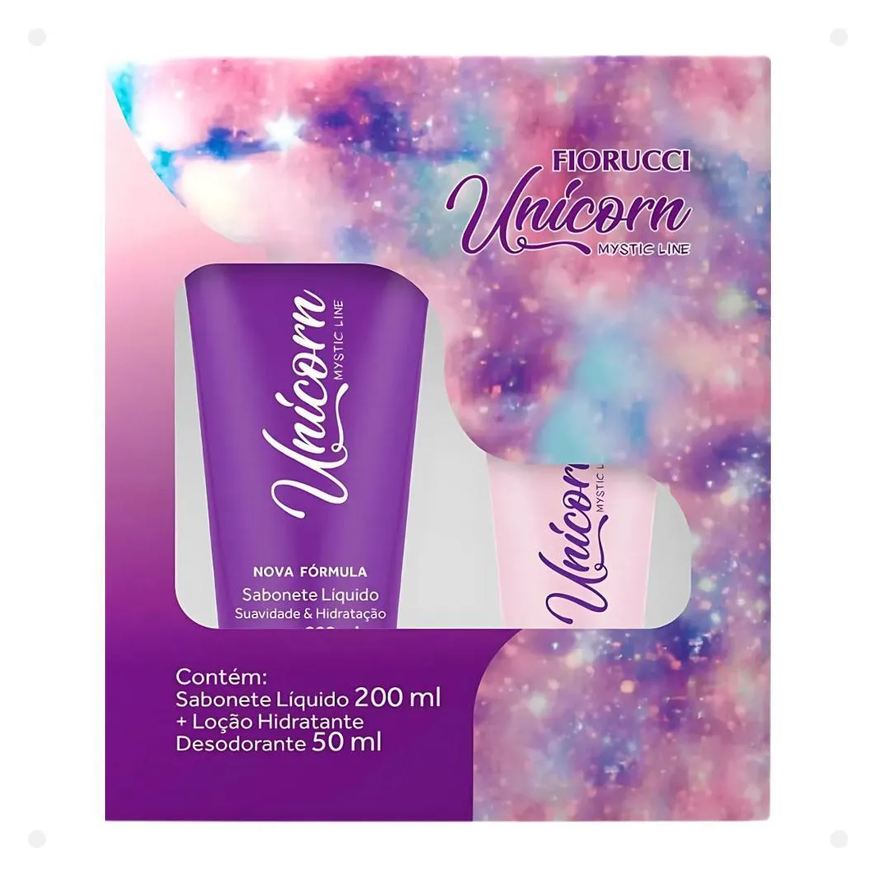 Fiorucci Kit Unicorn: Sabonete Líquido 200ml e Loção Hidratante 50ml