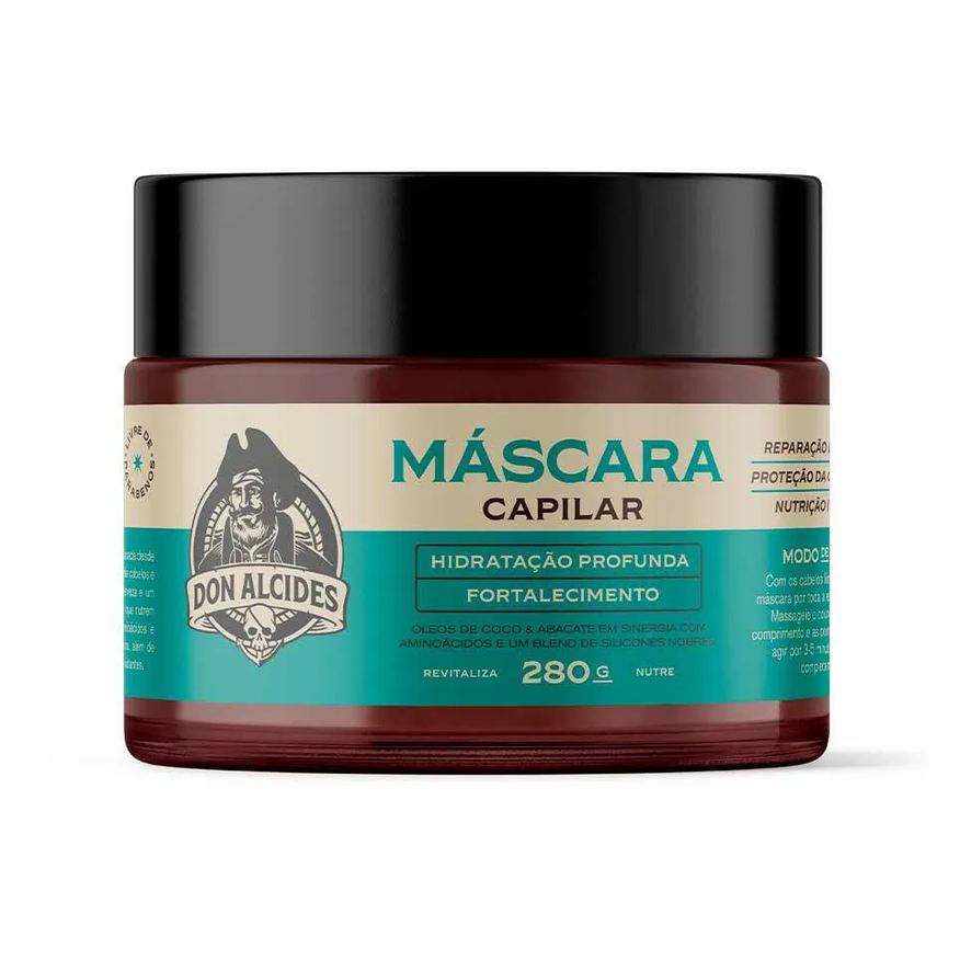 Don Alcides Máscara Capilar Masculina Herbal Hidratação Produnda 280g
