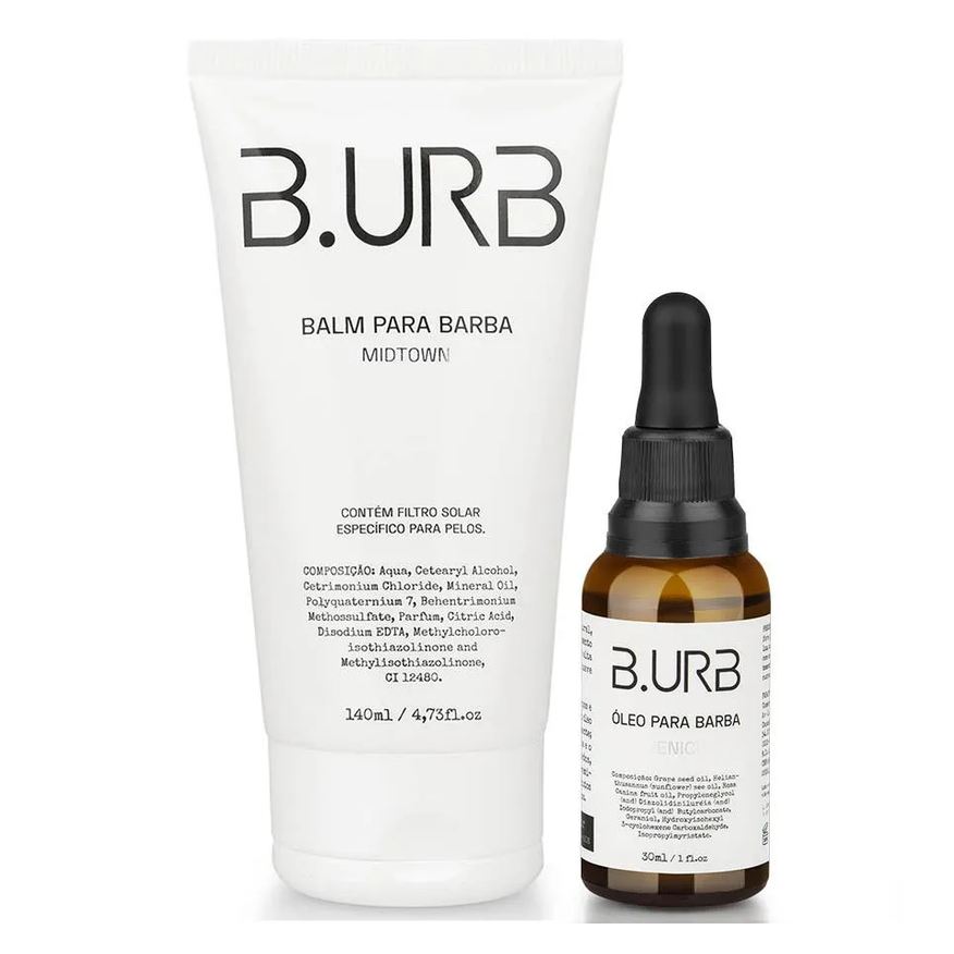 B.urb Kit Balm Midtown + Óleo Venice Café e Baunilha Barba Urbana