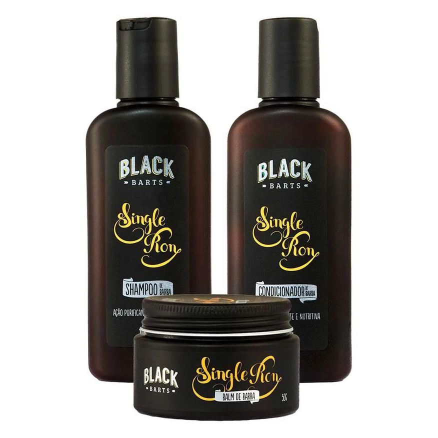 Black Barts Kit Barba Shampoo + Condicionador + Balm em Cera Single Ron