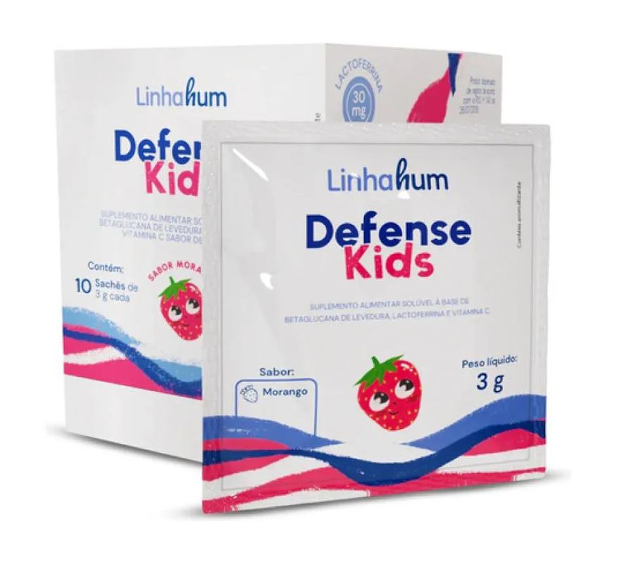 Linhahum Suplemento Defense Kids Morango Imunidade Infantil