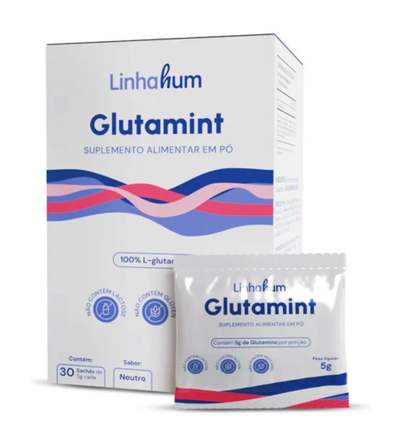 Linhahum Glutamint 100% L-glutamina em Pó 30 Sachês 5g