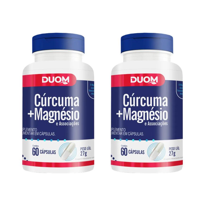 Duom Kit 2 Vitamina Suplemento Cúrcuma Magnésio 60 Cápsulas