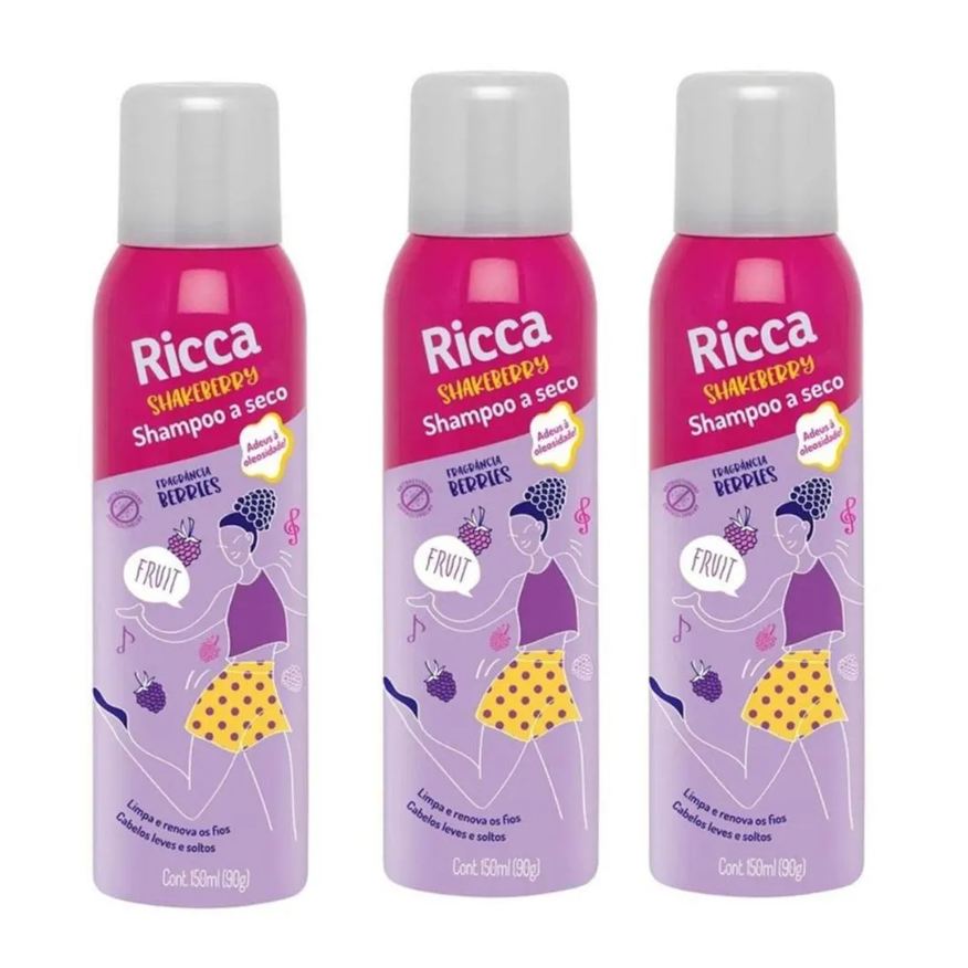 Big Universo Shampoo A Seco Belliz Ricca Shakeberry C/3 150ml