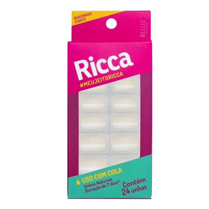 Big Universo Unhas Postiças Naturais Ricca Belliz Quadrado Curto 1336