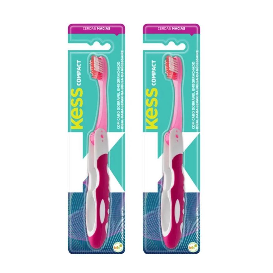 Big Universo Kit Escova Dental Compact Macia Kess Belliz Rosa C/2