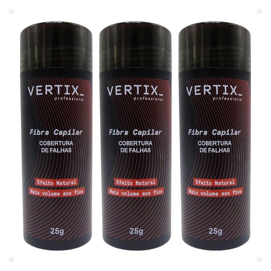 Big Universo Kit Vertix: 3 Fibras Capilar Preta Cód.2811 25g