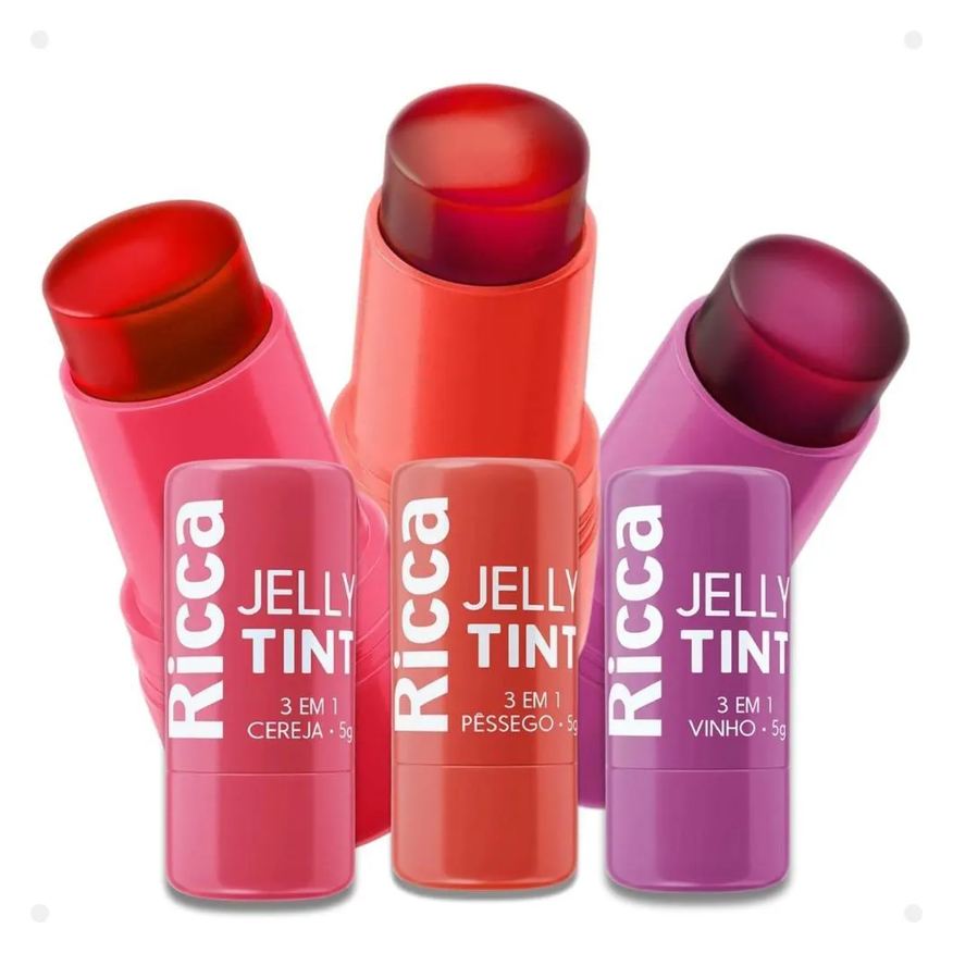 Big Universo Kit Ricca 3 em 1: 3 Jelly Tint Cereja, Pêssego e Vinho