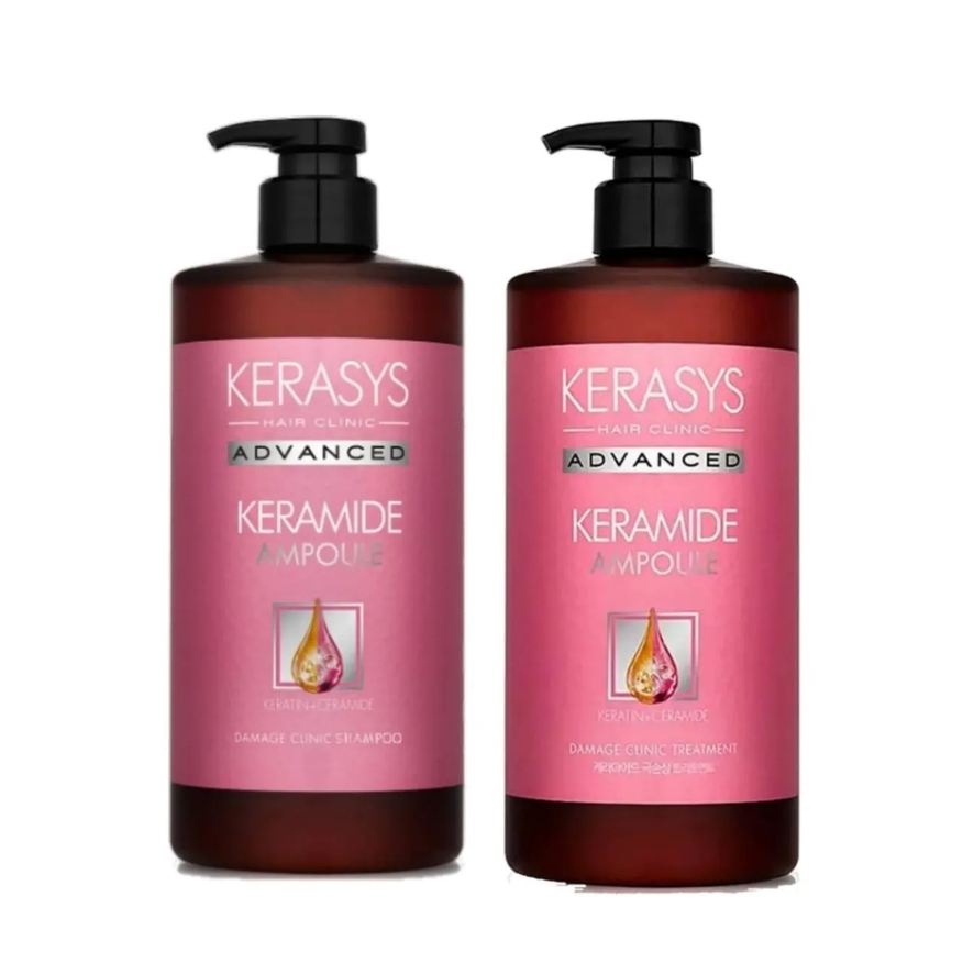 Kerasys Kit Keramide Ampoule Damage Clinic Shampoo + Máscara 1l