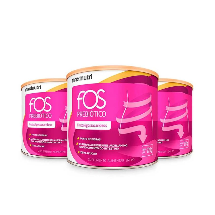 Maxinutri Kit 3 Fos Prebióticos Fibra Reguladora Intestinal 220g