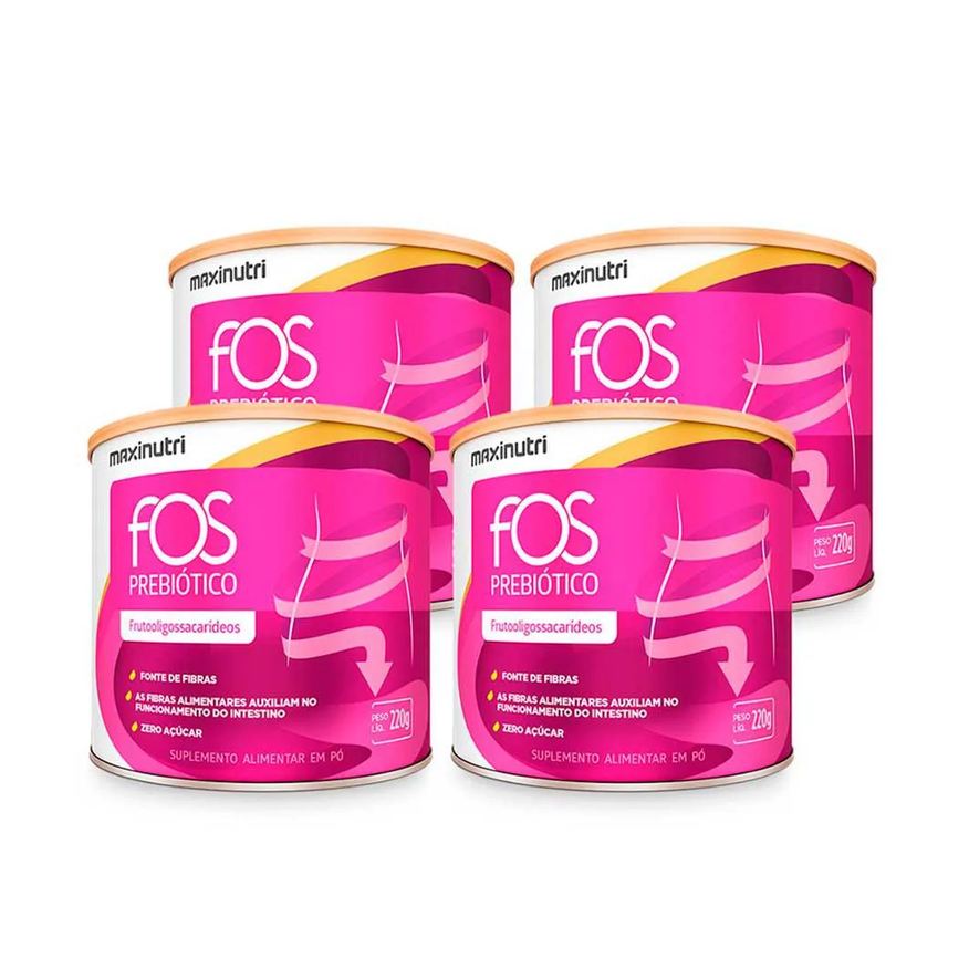 MAXINUTRI KIT 4 FOS PREBIóTICOS FIBRA REGULADORA INTESTINAL LATA